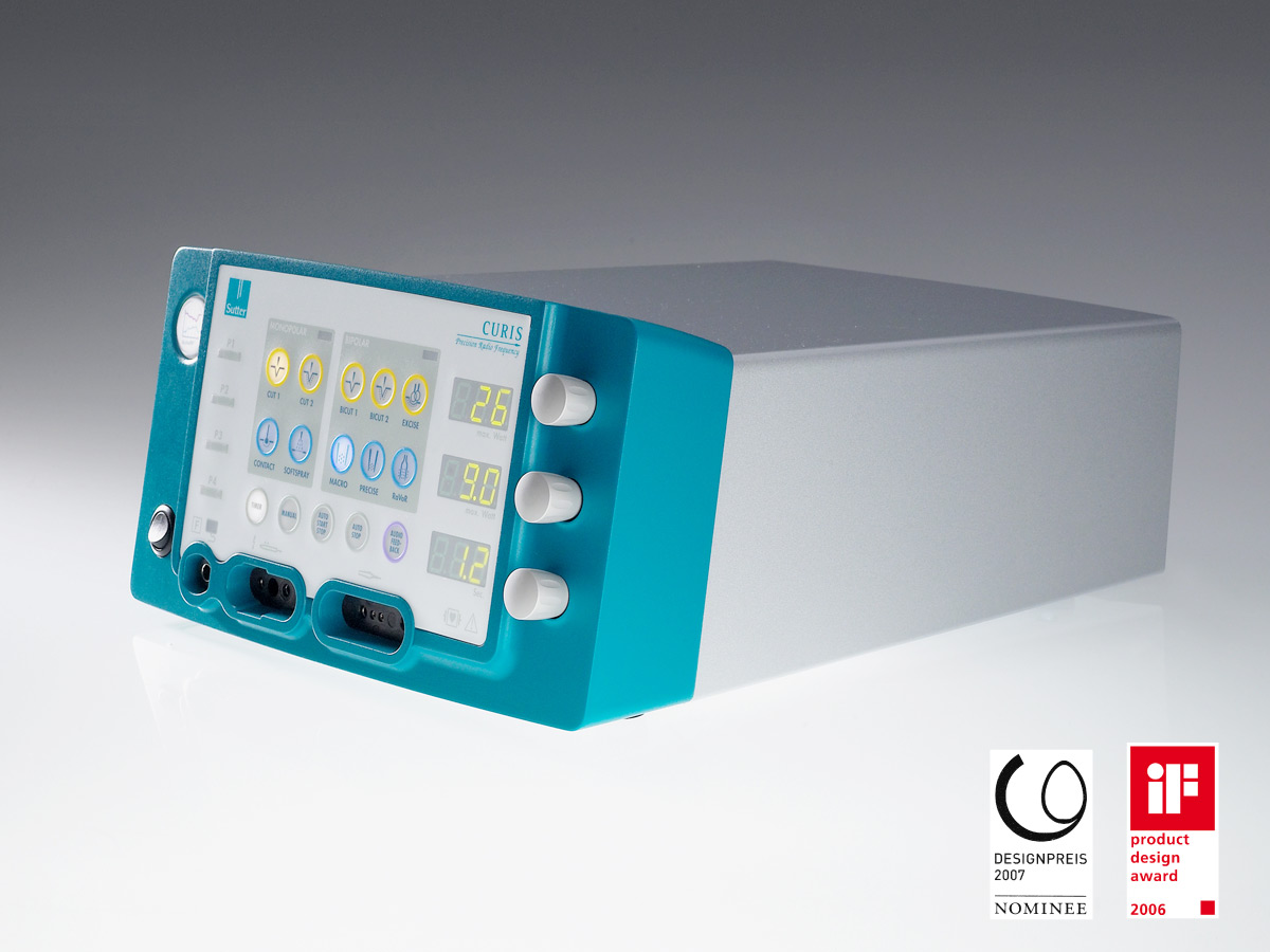 SUTTER Curis – Chirurgiegerät, SynapsisDesign SUTTER Curis – Chirurgiegerät RF-Generator, SynapsisDesign, Produktdesign, Industriedesign, Design,